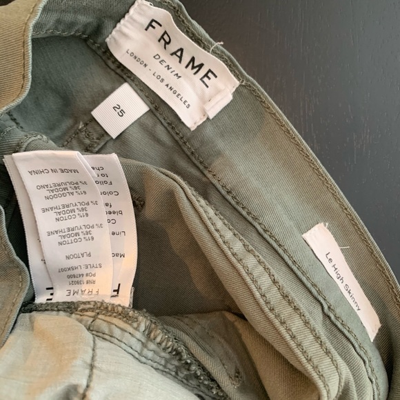 FRAME LE HIGH skinny 25 platoon green jeans - Picture 6 of 7